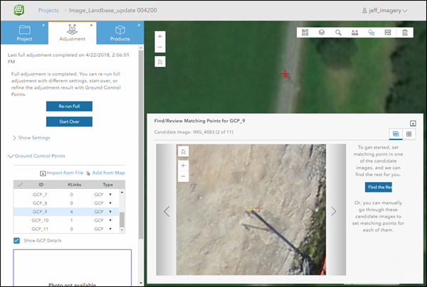 Bereich "Anpassung" und GCP-Sammlungs-Viewer Bereich "Anpassung" und GCP-Sammlungs-Viewer