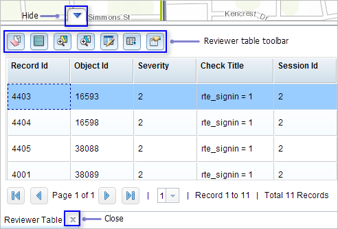 Viewing the Reviewer table Viewing the Reviewer table